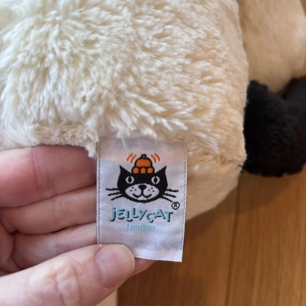 Jellycat London Bashful Puppy Black & Cream Big  Large Plush Spot Dog Toy - Picture 4 of 7